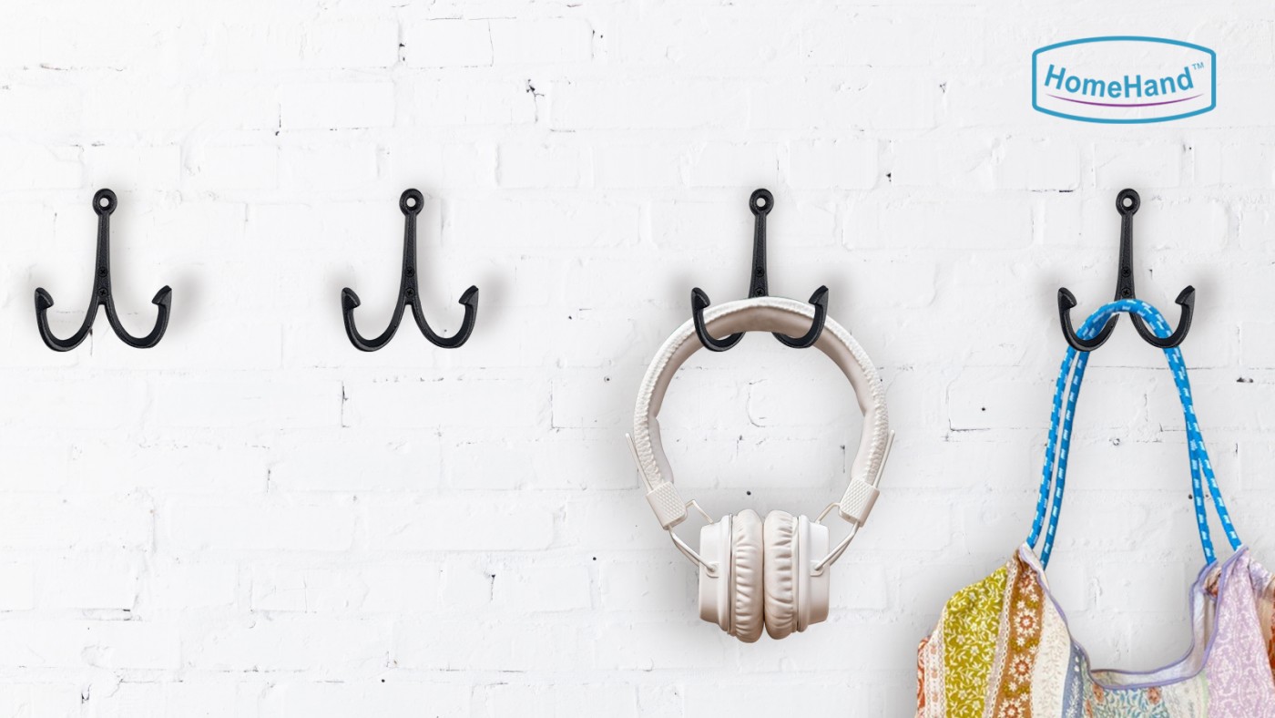 Nautical Anchor Cast Iron Black Fish Wall Hook