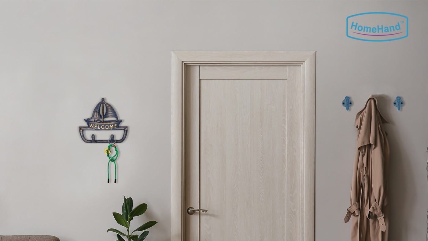 Nautical Welcome Sign Cast Iron Wall Hook
