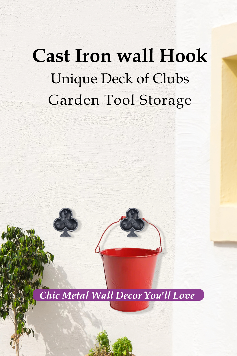 HomeHand Deck of Clubs Wall Hook