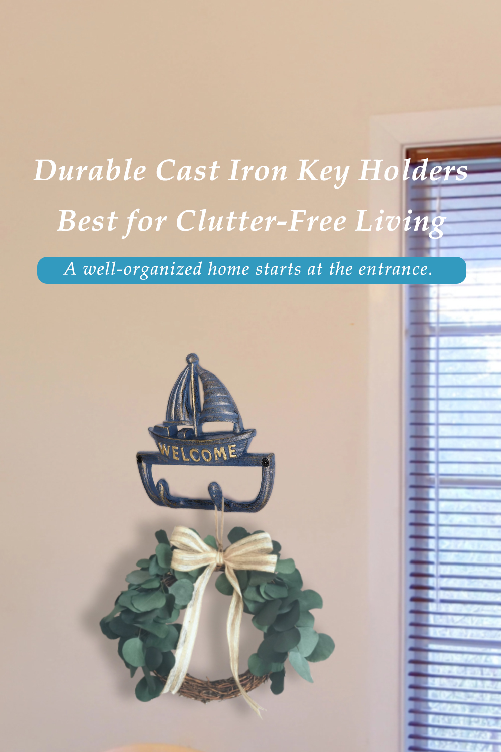 Nautical Welcome Sign Cast Iron Wall Hook
