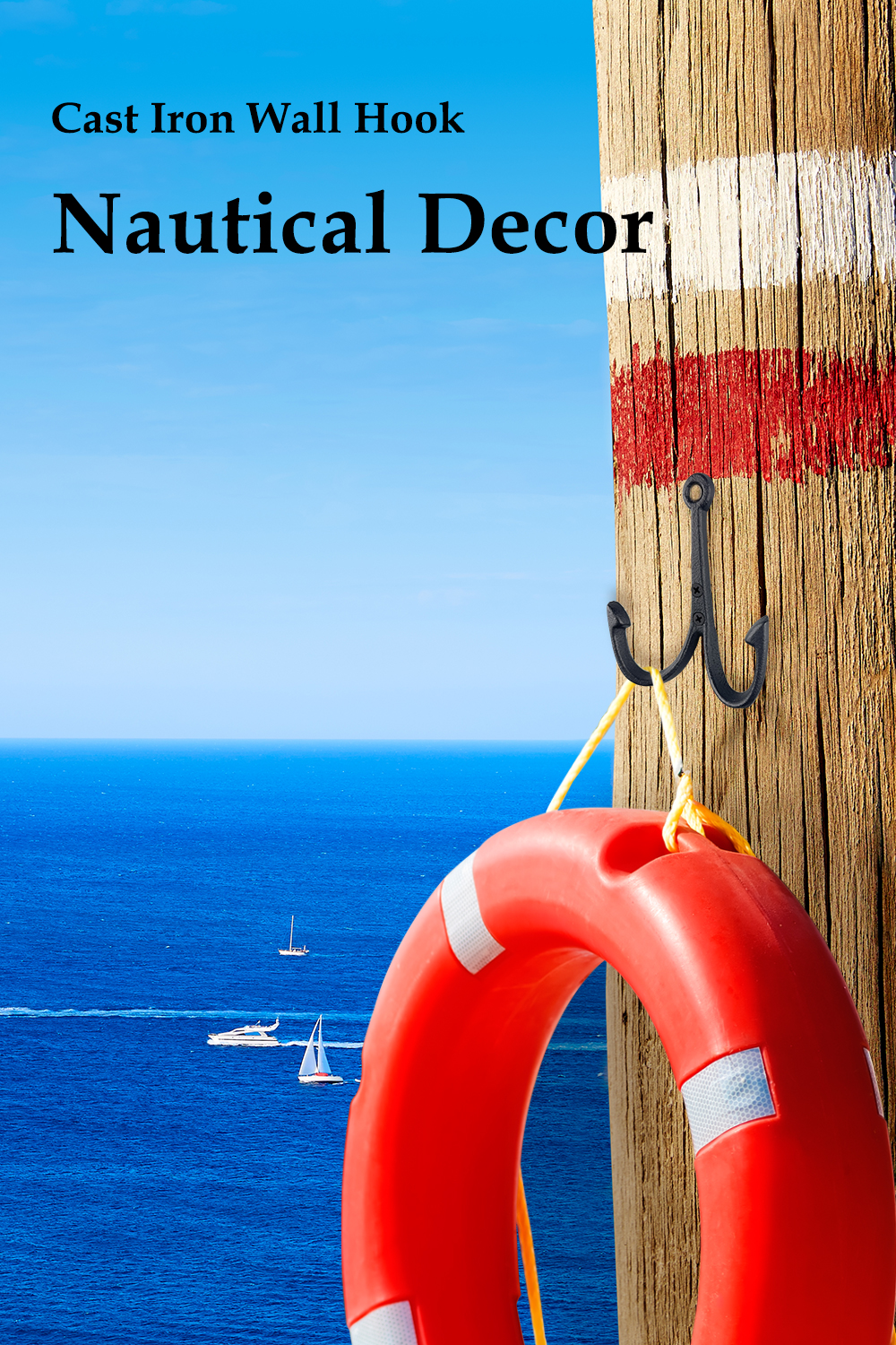 Cast Iron Wall Hook - Nautical Coastal Decor