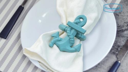 Dining with a Nautical Touch |  HomeHand Nautical Anchor Napkin Rings