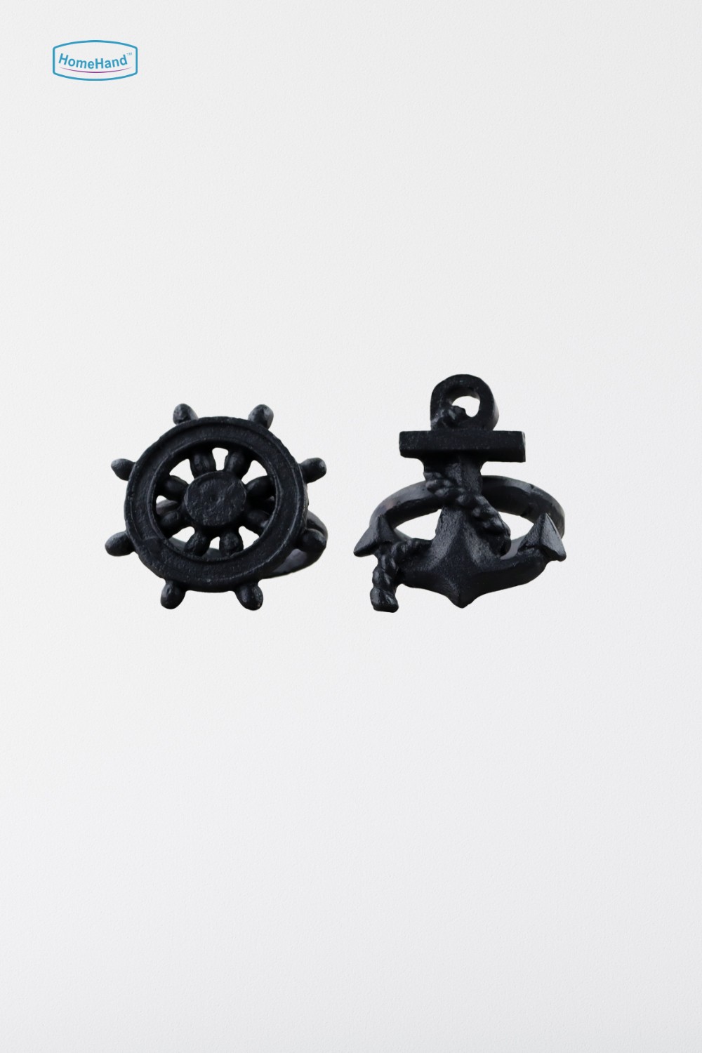 Anchor & Rudder Napkin Rings, black